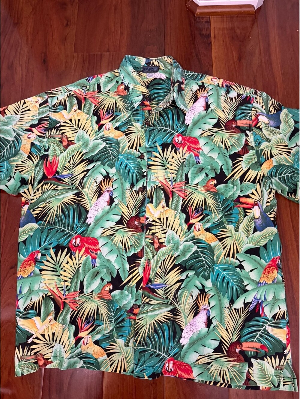 High Seas Trading Co Parrot Toucan Hawaiian Shirt XXXL 3XL Cotton USA Made